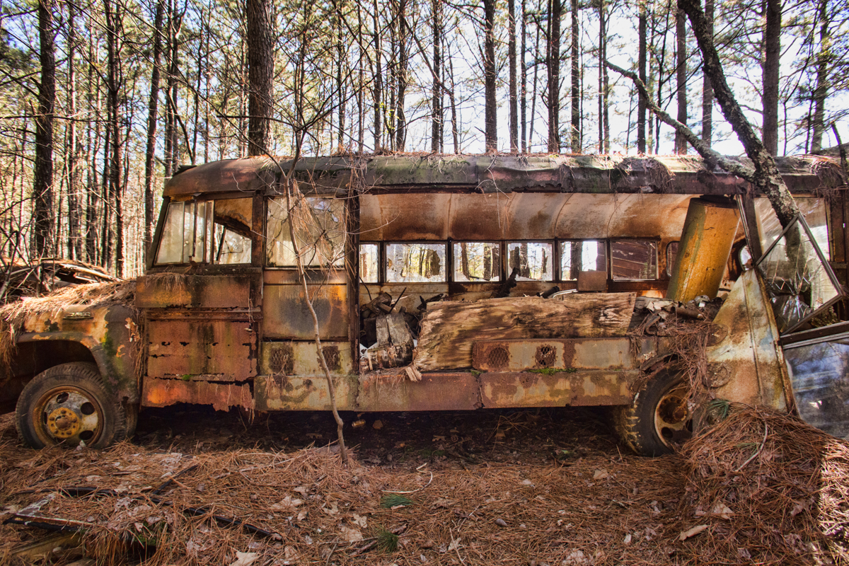 abandoned school bus